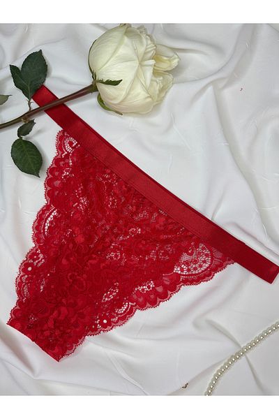 ROZENİN LINGERIE Red Lace Panties