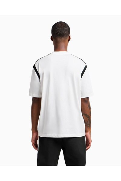 Armani Exchange Ανδρικό μπλουζάκι με κανονική εφαρμογή 100% βαμβακερό στρογγυλό λαιμό AX με λογότυπο λευκό μπλουζάκι
