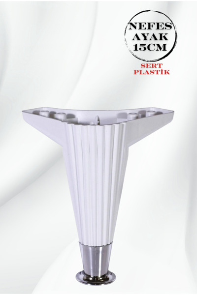 ALPAKS Nefes Ayak Beyaz Plastik 15 Cm (CROM) Mobilya Kanepe Koltuk Masa Ayakl...
