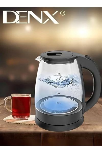 Denx غلاية كهربائية زجاجية، سعة 1.8 لتر، 1500 واط DX2006