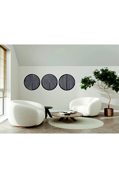 softclass Bohem 3'Lü Tablo Duvar Dekoru 26x26 Salon/Ofis Dekoru