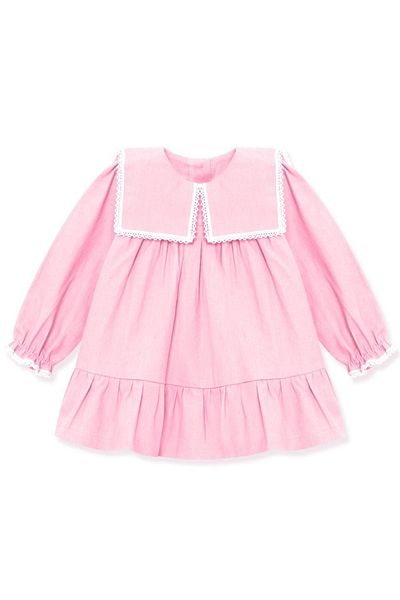 Daisy Dolly Φόρεμα για κορίτσια Flam λινό βαμβακερό γιακά με λεπτομέρειες