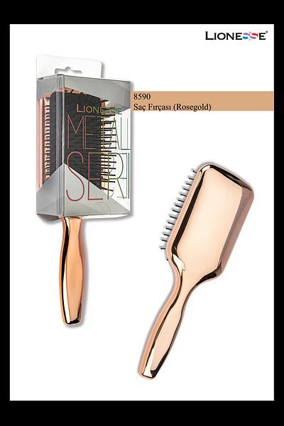 Lionesse Metallic Hair Brush 8590 Rosegold - Large Surface, Easy Comb, Metallic Color