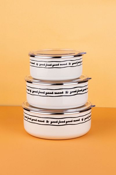 EMAYlab Mood Vacuum Storage Container Set with Lid (Can Be Used on All Stove Types)
