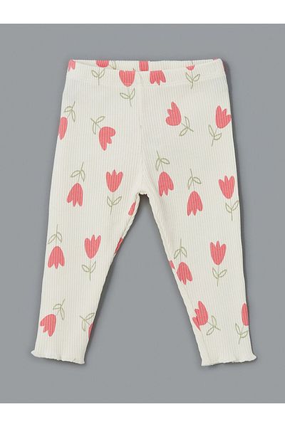 LC Waikiki Floral Baby Girl Tights with Elastic Waist