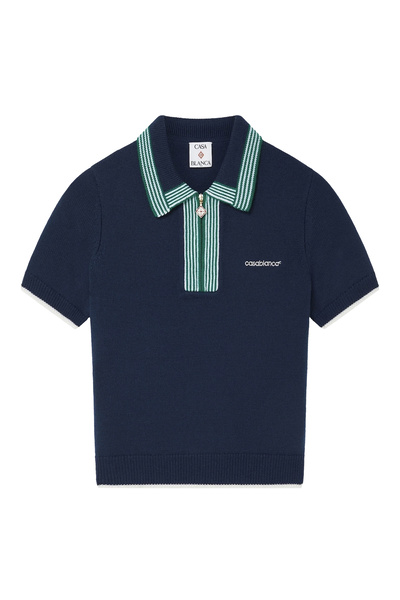 CASABLANCA Örgü Tenis Polo Tişörtü