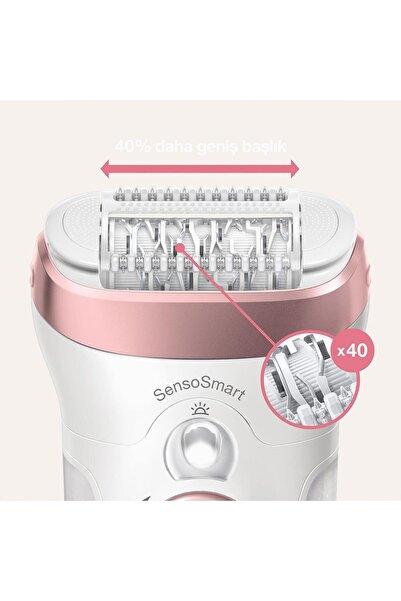 Braun Silk-épil 9 9855 Sensosmart, Kablosuz, Islak & Kuru, 3'ü 1 Arada Epilatör