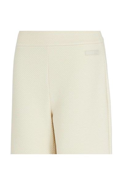 EA7 Eşrek Secrets Fabric Mixed Waist, Elastic Regular Cut Wide Leg Ecru Pants