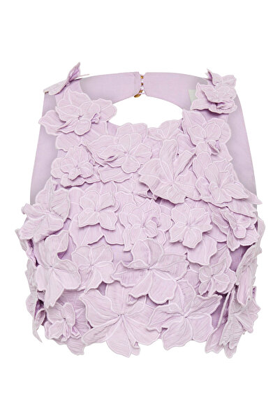 AJE Floral Print Elegant High Collar Blouse