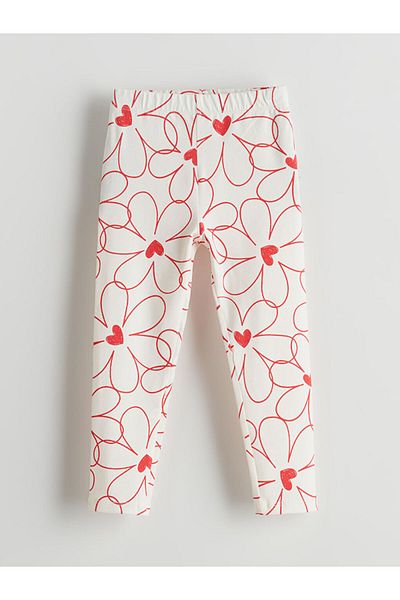LC Waikiki Floral Girl's Leggings with Elastic Waist, 2-Piece