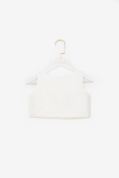 Le Mabelle Ecru Satin Girl's Crop