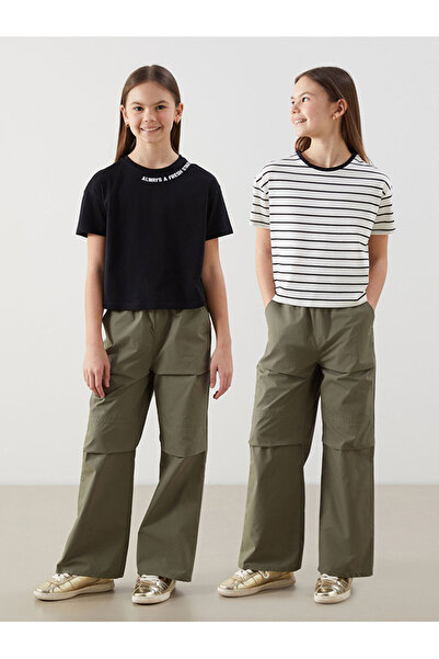 LC Waikiki تي شيرت بناتي برقبة دائرية، عبوة من قطعتين