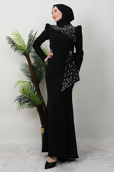 GİYZAMİLA Φόρεμα Sapphire Hijab - Μαύρο