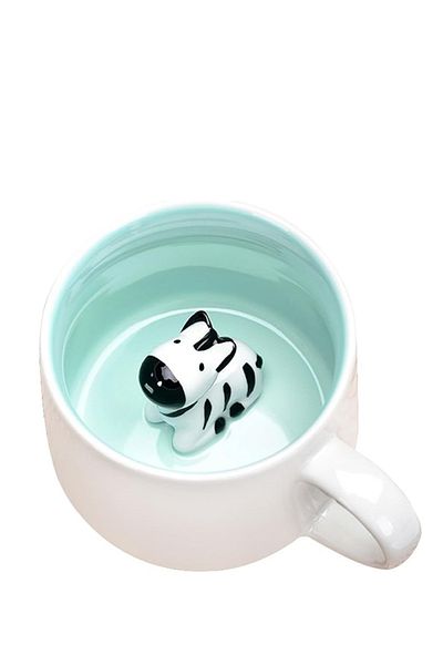 MUKKO HOME 3D Porcelain Mug – Cute Zebra Figured, 350 Ml, Fun and Stylish Design