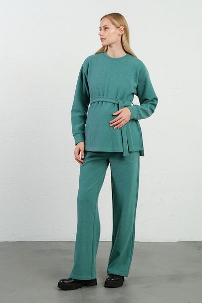 BUSA Maternity Breastfeeding Suit - High Waist, Wide Legs and Soft Textured Thessaloniki Suit