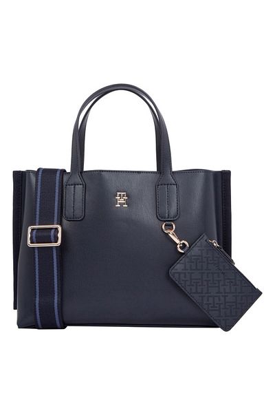 Tommy Hilfiger Sötétkék válltáska - Sötétlila bőr belső rekesz és pénztárcatartozékok