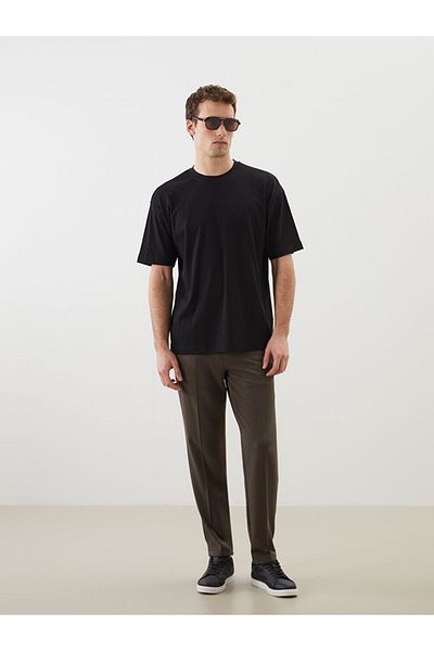 LC Waikiki Lcw Vision Black Crew Neck Men's Textured T-Shirt