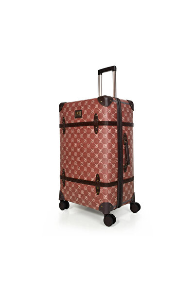 MORANO Morano Classic Leather 4 Piece Luggage Set Navy Blue 28''24''20''14'' Inch