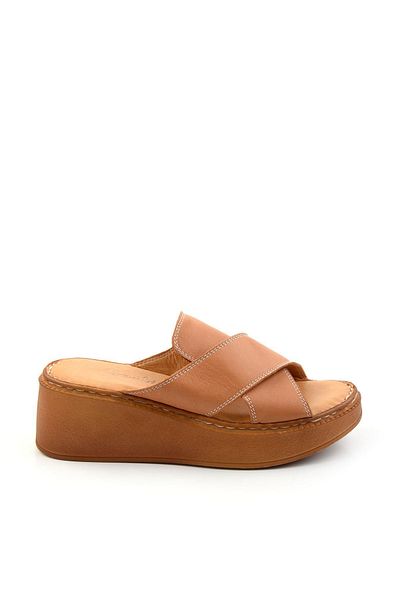 Bambi Дамски кожени чехли Taba K04331126303