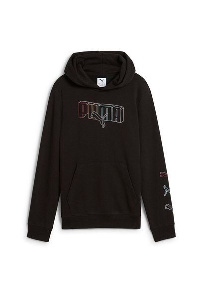 Puma Hood Puma Ess Logo Lab Execution Hoodie Tr B, Black, Kids