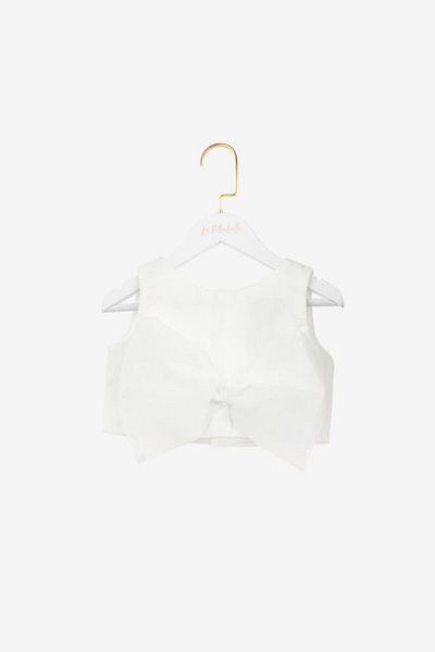 Le Mabelle Ecru Bow Detailed Girl's Crop