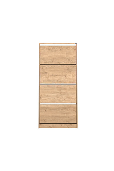 Adore Mobilya Flat Duo 4 Katlı Geniş Ayakkabılık - Florida Meşe 73x157x26 cm