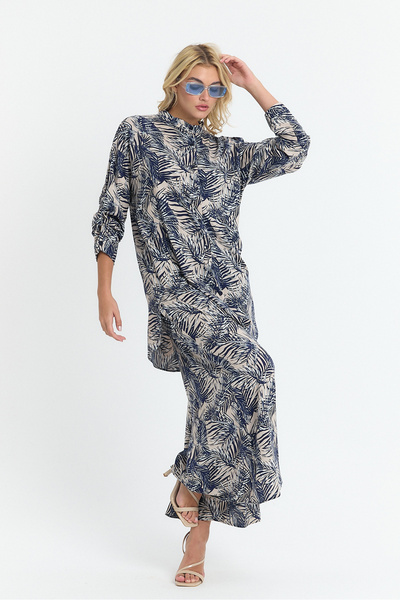 SCHIK Women's Viscose Comfortable Loose Leg Three Quarter Sleeve Front Button Printed Suit