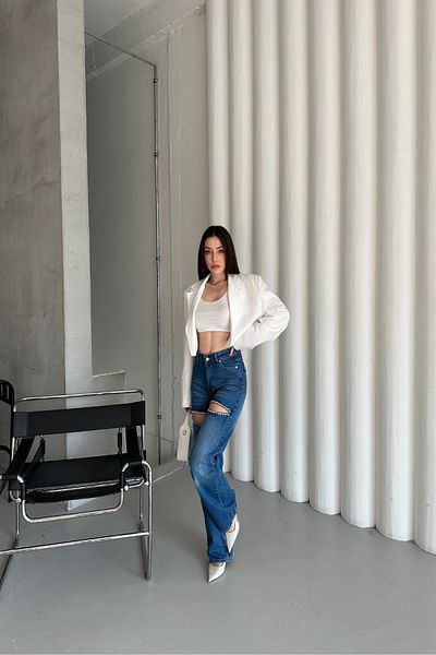 XRAY JEANS Blugi de damă cu fereastră Pantaloni largi, albaștri, din denim