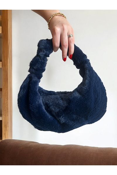 PLUSH STUDIO ISTANBUL Geantă de umăr Puff Pouch, geantă de pluș din păr de iepure