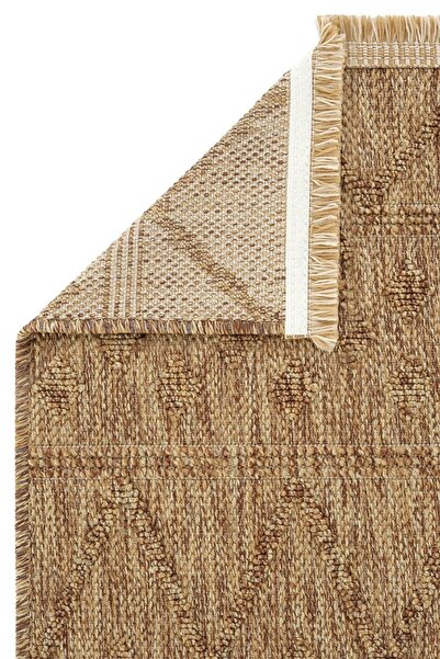 Anatolian Carpet Store Loopy 620 Kahve Sisal Bordürlü Salon Mutfak Koridor  Y...