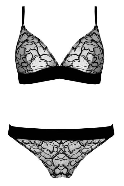 DEEP SECRET White-black Full Lace Bralet String Set Ds20095brt