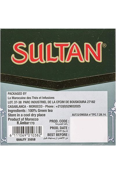 Sultan Moroccan Green Ambar Pearl Green Tea, Organic Herbal Teas 170g