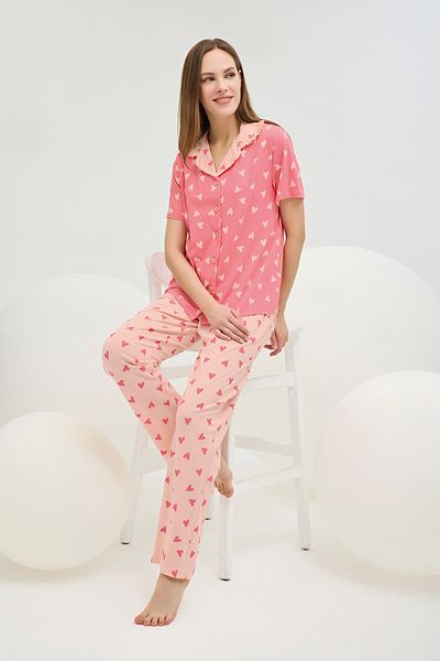 Sevim 16394 Women's Buttoned Pajama Suit