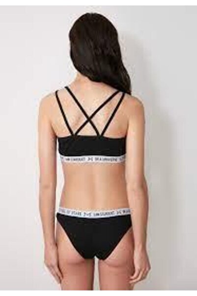 DEEP SECRET Μαύρο καλυμμένο αθλητικό μπραλέτ κοστούμι