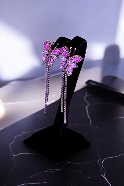 HFKY Zirkon Taşlı Özel Tasarım Kelebek Küpe HFKY20