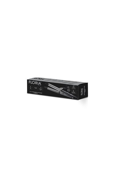 Floria Placa 2 in 1 Floria ZLN9426 pentru indreptat si ondulat parul, maxima de 200 grade, 43W, Negru