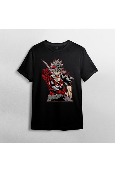 Pixxa Μαύρο τριφύλλι Asta Unisex 100% βαμβακερό μπλουζάκι με λαιμόκοψη μοντέλο 9