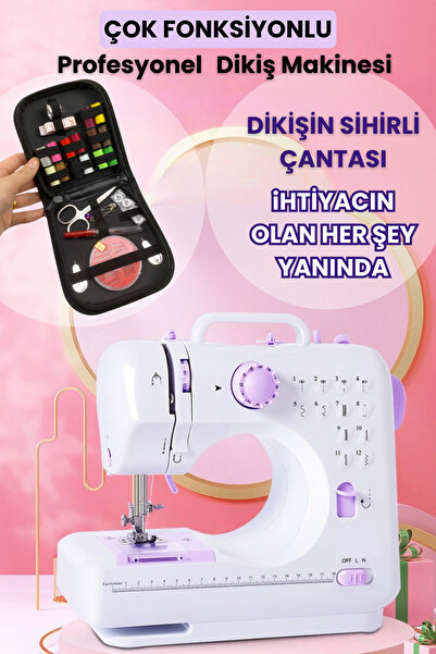 post alley Çok Fonksiyonlu 12 Fonksiyonlu Profesyonel Dikiş Makinesi Dikiş Ça...