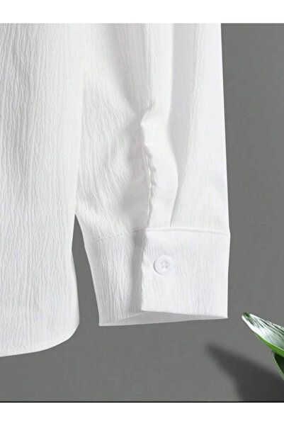 Altamira Ανδρικό λευκό μακρυμάνικο πουκάμισο Παντελόνι τυλιγμένο αθλητικό κοστούμι