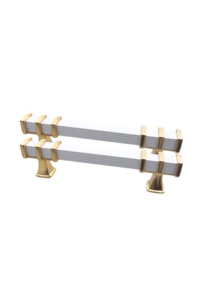 Getshopmini Mâner tavă epoxidică Model modern placat cu aur alb GT1104