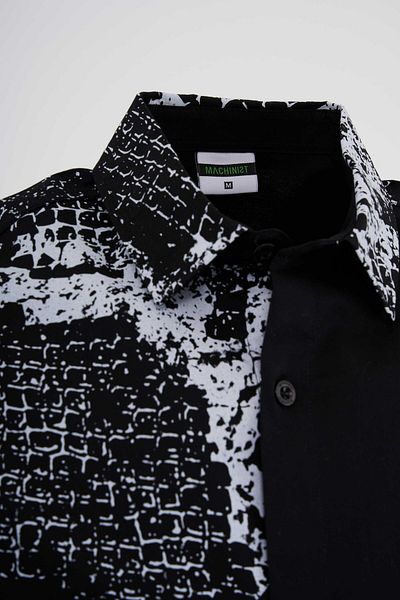 Machinist Men's Animal Printed Black Shirt