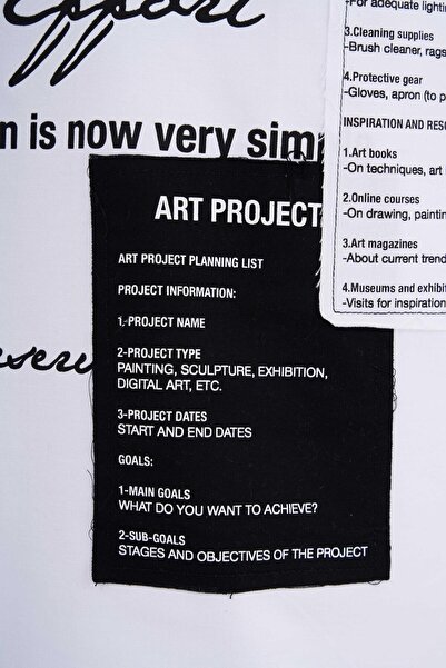 Machinist Men's Printed and Patched White Shirt