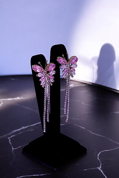 HFKY Zirkon Taşlı Özel Tasarım Kelebek Küpe HFKY20