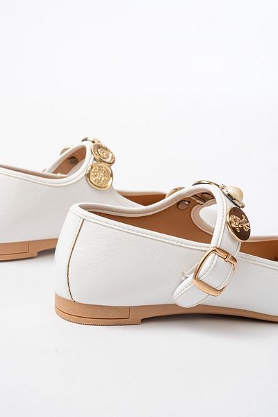 Moda Asmira Inf-6363 White Hard Hat Buckle Casual Shoes
