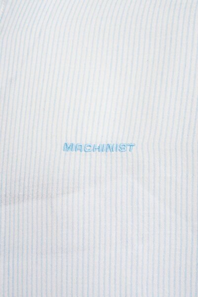 Machinist Чоловіча базова сорочка з контрастними смужками з бавовни для немовлят Mavi Gömlek