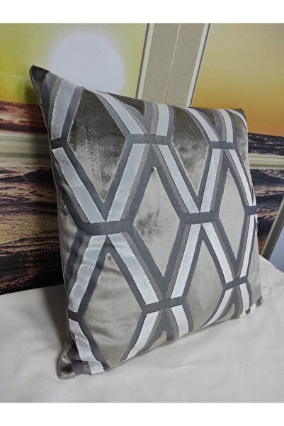 Evcimenhome 50x50cm Husă de pernă Diacup Velvet Cappuccino cu model pe ambele...