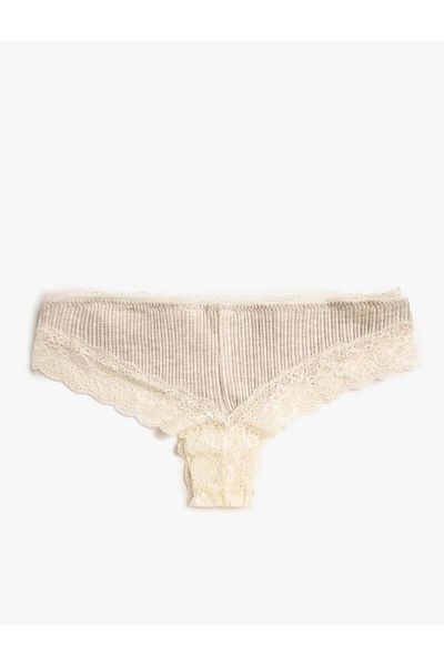 DEEP SECRET Braziliană de damă bej melange cu dantelă