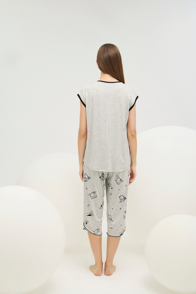 Sevim 16540 KADIN BASKILI KISA PİJAMA TAKIM