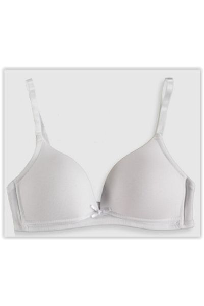 DEEP SECRET Sutien alb din bumbac pieptănat acoperit fără suport
