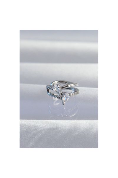 Skygo Brass Silver Color Zircon Stone Drop Earcuff Earrings - Tj-Bkp9334